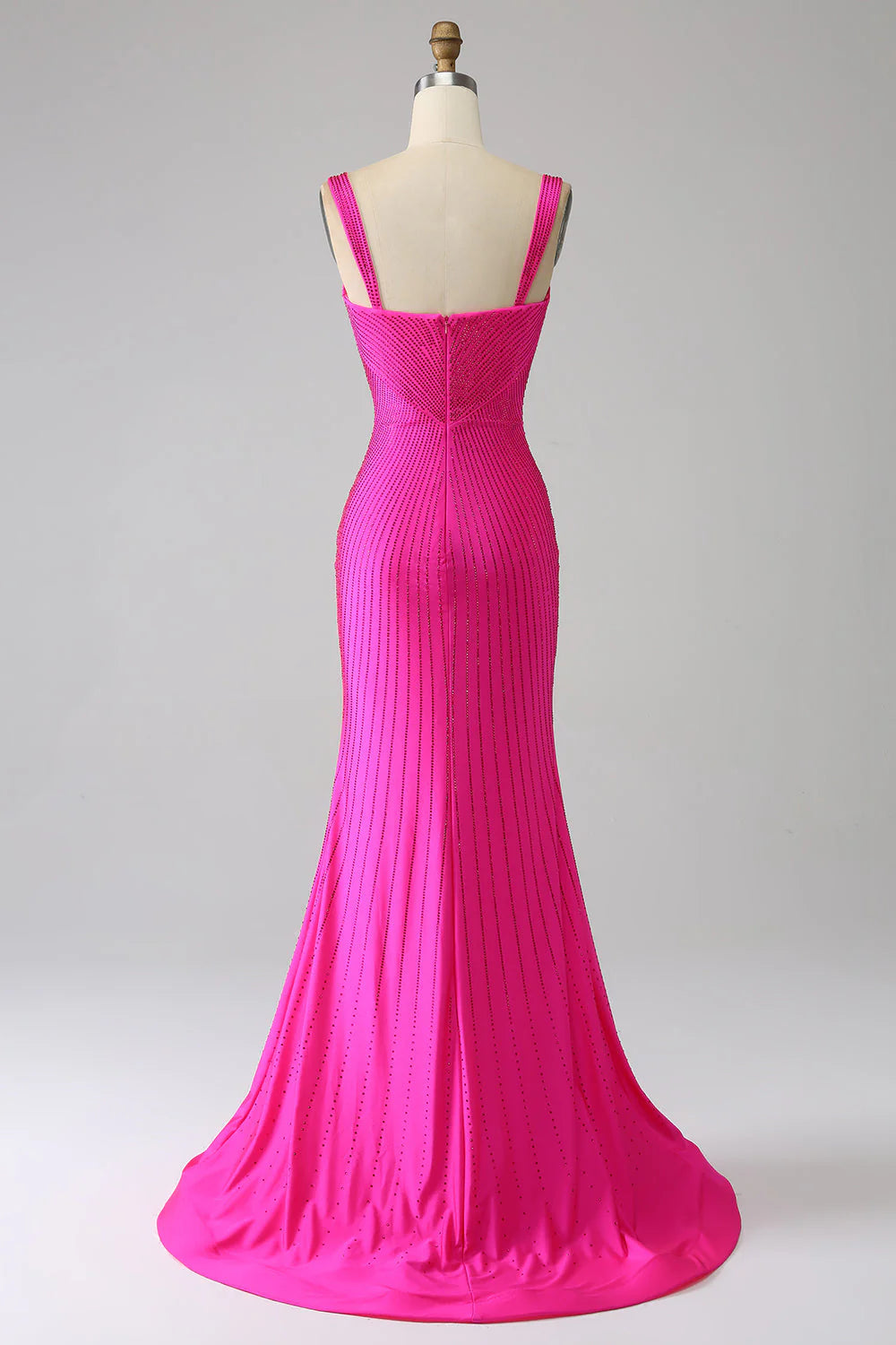Vestido de fiesta de sirena brillante con huecos